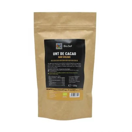 Unt de Cacao Raw & Bio, 125 g, BioSof