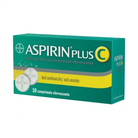 ASPIRIN PLUS C 400 mg/240 mg, 10 comprimate efervescente