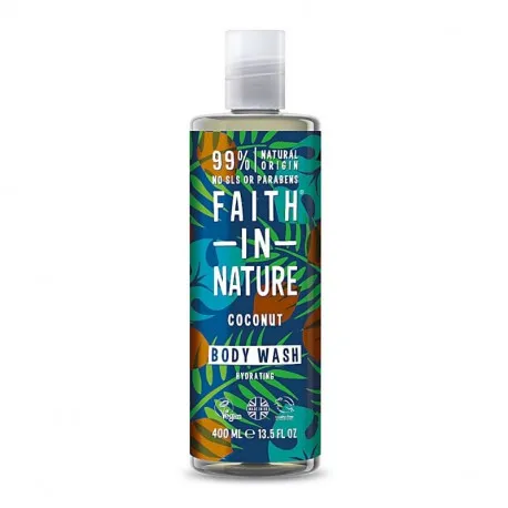 Faith in Nature Gel de dus natural, hidratant cu cocos, 400 ml