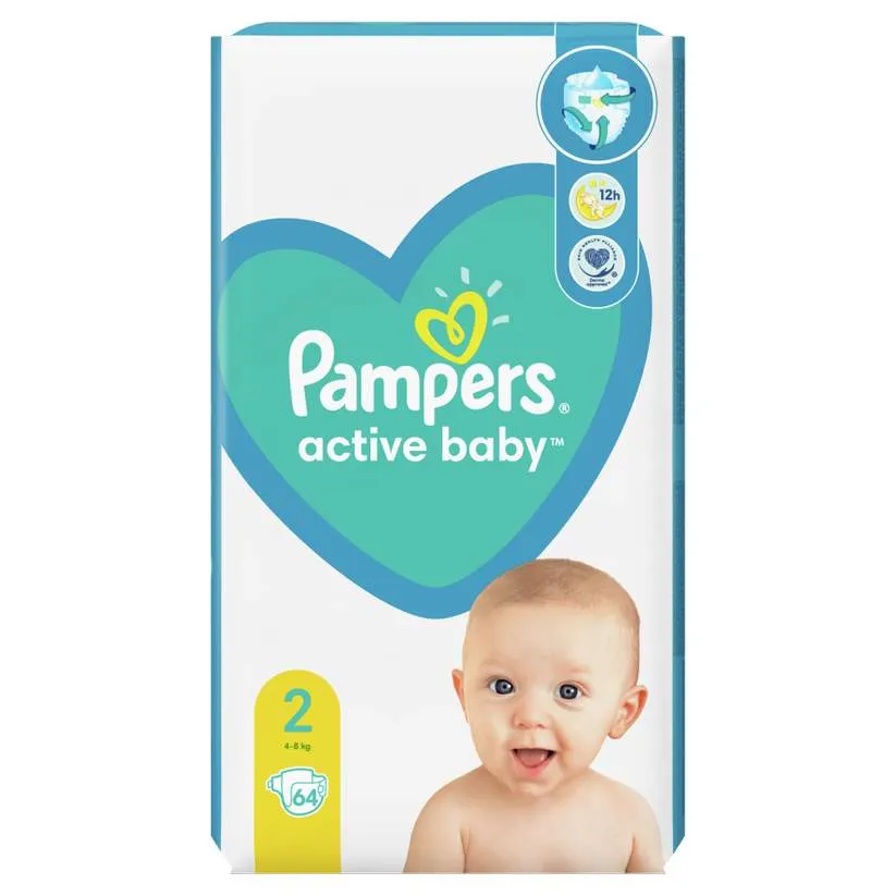 PAMPERS ACTIVE BABY 4-8KG 64 BUCATI MARIMEA 2