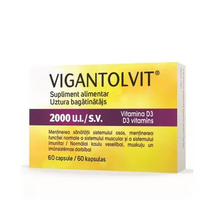 Vigantolvit 2000 U.I./S.V. Vitamina D3, 60 capsule, Catalent