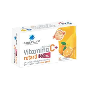 Vitamina C BioFlavo + Non Acida, 30 comprimate, BioSunLine