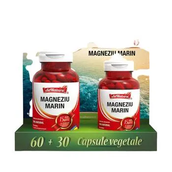 Pachet Magneziu Marin, 60 + 30 capsule, AdNatura