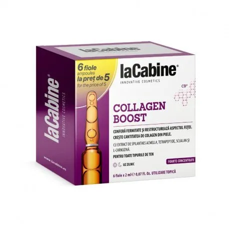 La Cabine Collagen Boost fiole pentru ten, PROMO 5+1 fiole x 2 ml