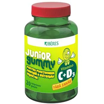 Vitamina C + D3 Junior Gummy, 20 comprimate gumate, Beres
