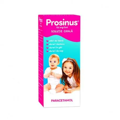 Prosinus 150 mg, 100 ml solutie orala, stari febrile copii