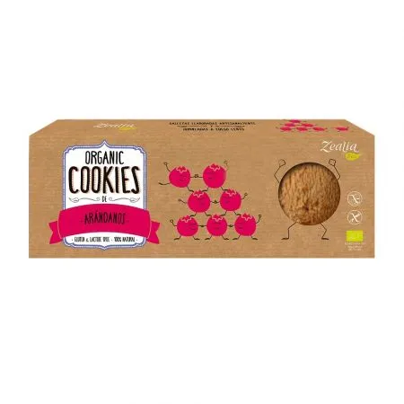 Cookies ecologici cu merisoare, 135 g, Zealia