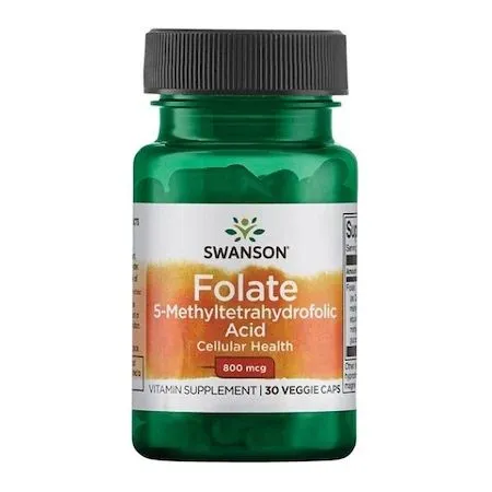 Acid folic Folate 800 mcg, 30 capsule, Swanson