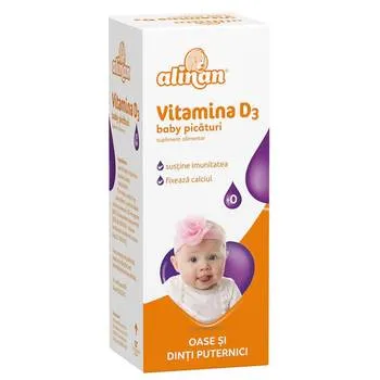 Alinan Vitamina D3 picaturi, 10ml, Fiterman
