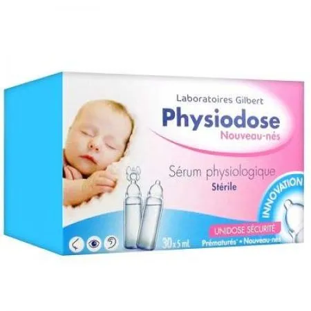 Ser fiziologic pentru prematuri si bebelusi Physiodose, 5 ml, 30 monodoze, Gilber