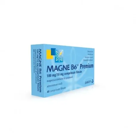 Magne B6 premium 100 mg / 10 mg, 40 comprimate