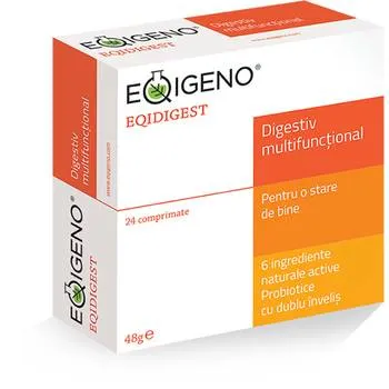 Eqidigest digestiv multifunctional, 24 comprimate, Eqigeno