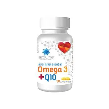 Omega 3 + Coenzima Q10, 30 comprimate, BioSunLine
