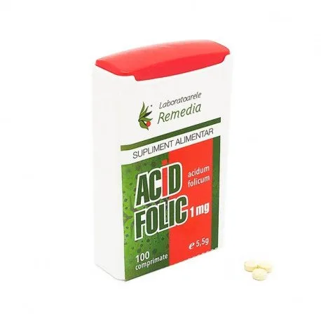 Remedia Acid folic 1mg, 100 comprimate