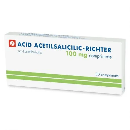 Acid Acetilsalicilic, 100 mg, 30 comprimate, Gedeon Richter