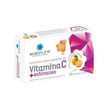 Vitamina C + echinacea, 30 comprimate de supt, BioSunLine