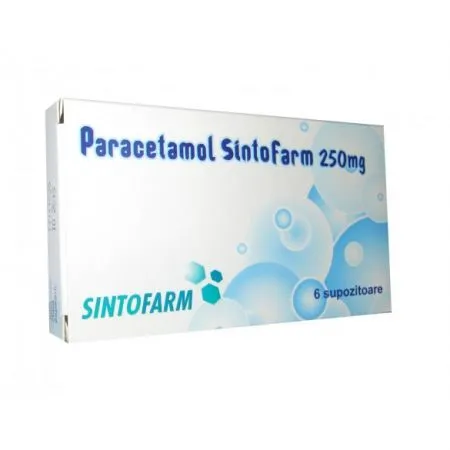 Paracetamol, 250 mg, 6 supozitoare, Sintofarm