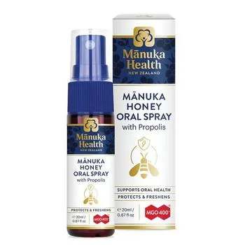 Spray oral cu miere de Manuka 400+ si Propolis BIO 30, 20ml, Manuka Health
