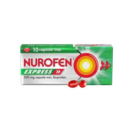 Nurofen Express, 200 mg, 10 capsule moi,, Reckitt Benckiser