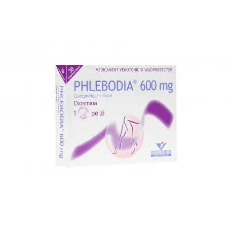 Phlebodia 600 mg, 30 comprimate,in caz de insuficienţă venoasă cronică