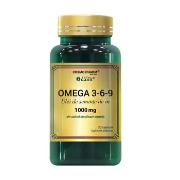 Omega 3-6-9 Ulei seminte de In 1000mg, 30 capsule, Cosmopharm