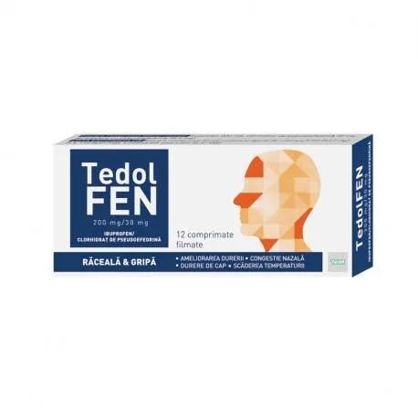 Tedolfen 200 mg / 30 mg x 12 comprimate filmate