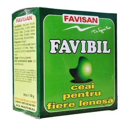 Ceai pentru fiere lenesa Favibil, 50 g, Favisan