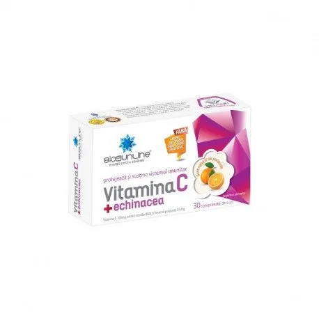 BioSunLine Vitamina C + Echinacea, 30 comprimate