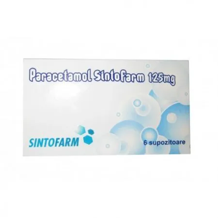 Paracetamol, 125 mg, 6 supozitoare, Sintofarm