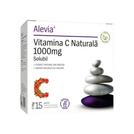 Alevia Vitamina C Naturala 1000mg, 15plicuri