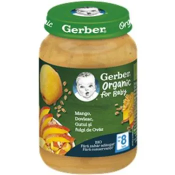 Mango cu dovleac si gutuie cu ovaz + 8 luni, 190g, Gerber
