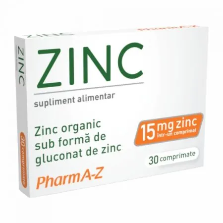 Zinc, 15 mg, 30 comprimate, PharmA-Z