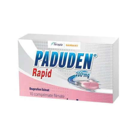 Paduden Rapid 200 mg, 10 comprimate, impotriva durerilor