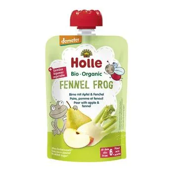 Piure de pere cu mere si fenicul Fennel Frog, 100g, Holle Baby Food
