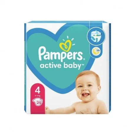 Pampers Scutece Active Baby Marimea 4, 9-14kg, 25 bucati