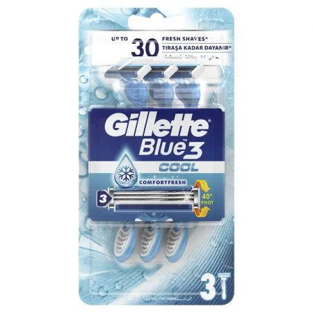 Aparate de ras de unica folosinta - Gillette Blue 3, Cool, 3 bucati, P&G