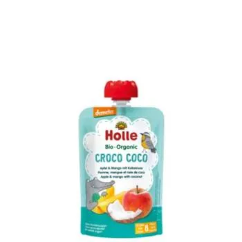 Piure de mere cu mango si nuca de cocos Croco Coco 8 luni+, 100g, Holle Baby Food