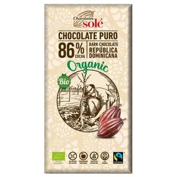 Ciocolata neagra cu 86% cacao Bio, 100g, Chocolates Sole