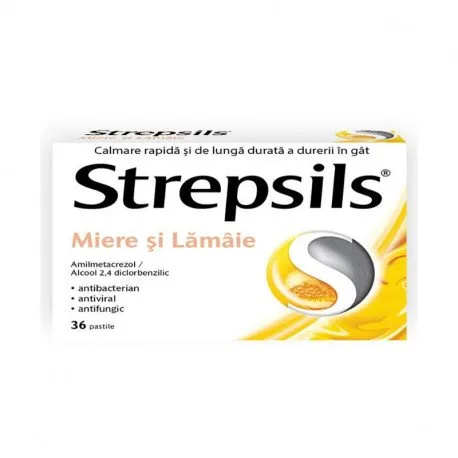Reckitt Strepsils miere si lamaie, 36 pastile