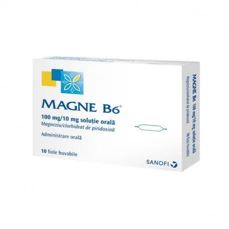 Magne B6 100 mg / 10 mg x 10 fiole buvabile, 10 ml solutie orala