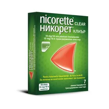 Nicorette® Clear 10mg/16h plasture transdermic, 7 plasturi, Johnson&Johnson