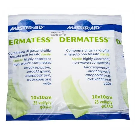 Comprese sterile Dermatess Master-Aid, 10X10 cm, 25 bucati, Pietrasanta Pharma