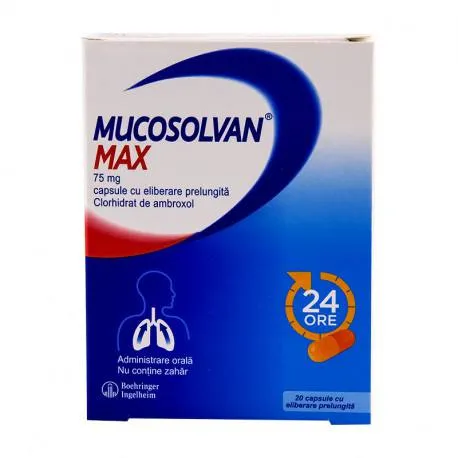 Mucosolvan Max 75 mg x 20 caps. elib. prel.