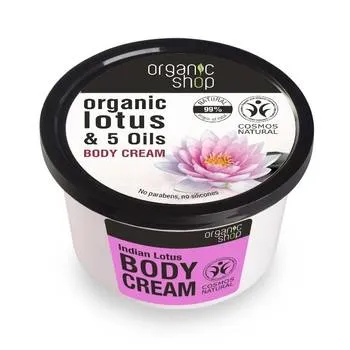 Crema de corp Indian Lotus, 250ml, Organic Shop
