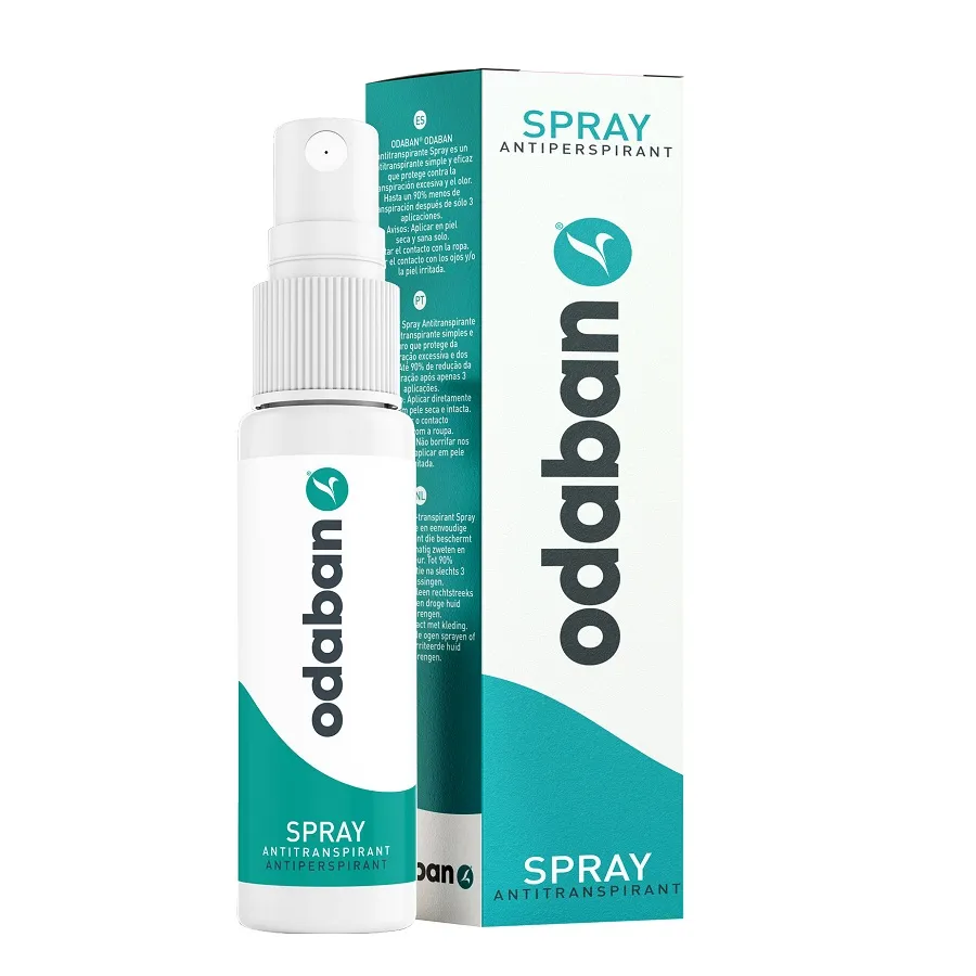 Solutie spray anti transpiratie pentru axila, picioare, palme, fara, 30 ml, Odaban