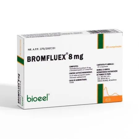 Bromfluex, 8 mg, 25 comprimate, Bioeel