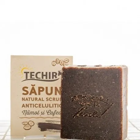 Techir Sapun natural scrub anticelulitic namol si cafea,120 g