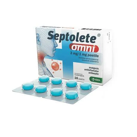 Septolete omni 3 mg / 1 mg x 16 pastile