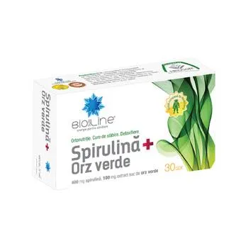 Spirulina + Orz verde, 30 comprimate, BioSunLine