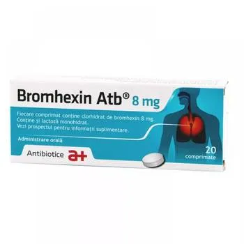 Bromhexin, 8 mg, 20 comprimate, Antibiotice